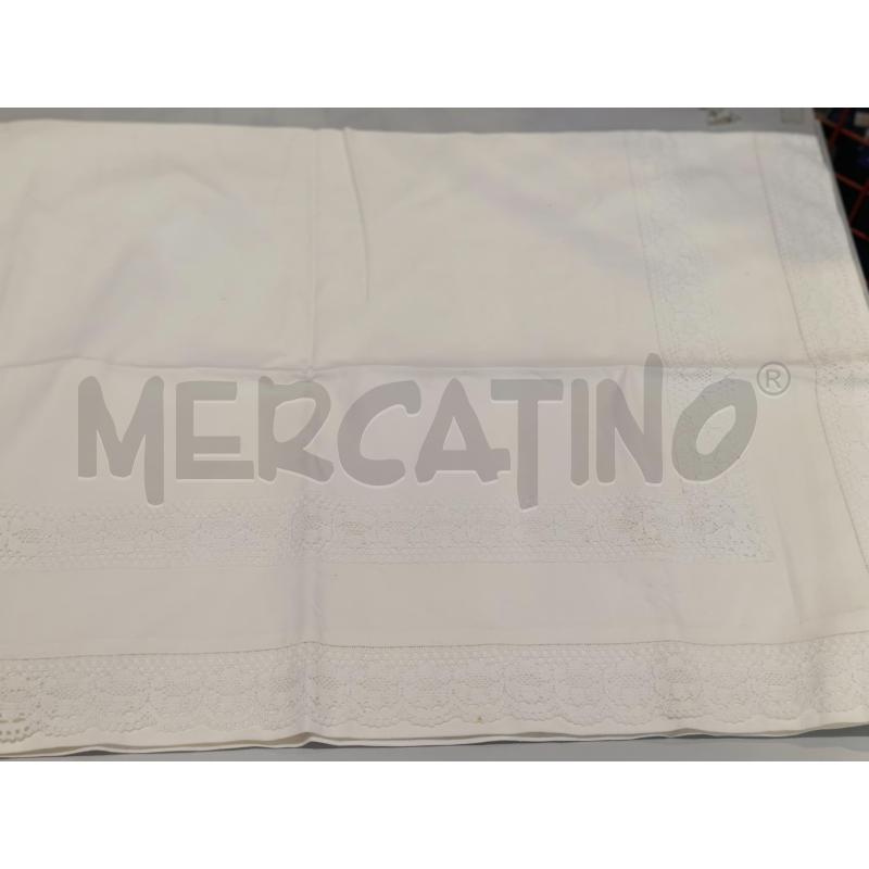 LENZUOLO MATRIMONIALE CORREDO VINTAGE PIZZO AL TOMBOLO + FEDERE | Mercatino dell'Usato Chivasso 4
