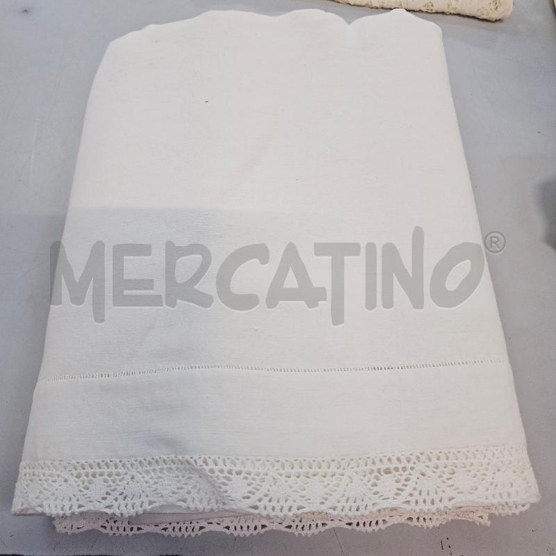 LENZUOLO MATRIMONIALE IN PURO LINO BORDO PIZZO | Mercatino dell'Usato Chivasso 1