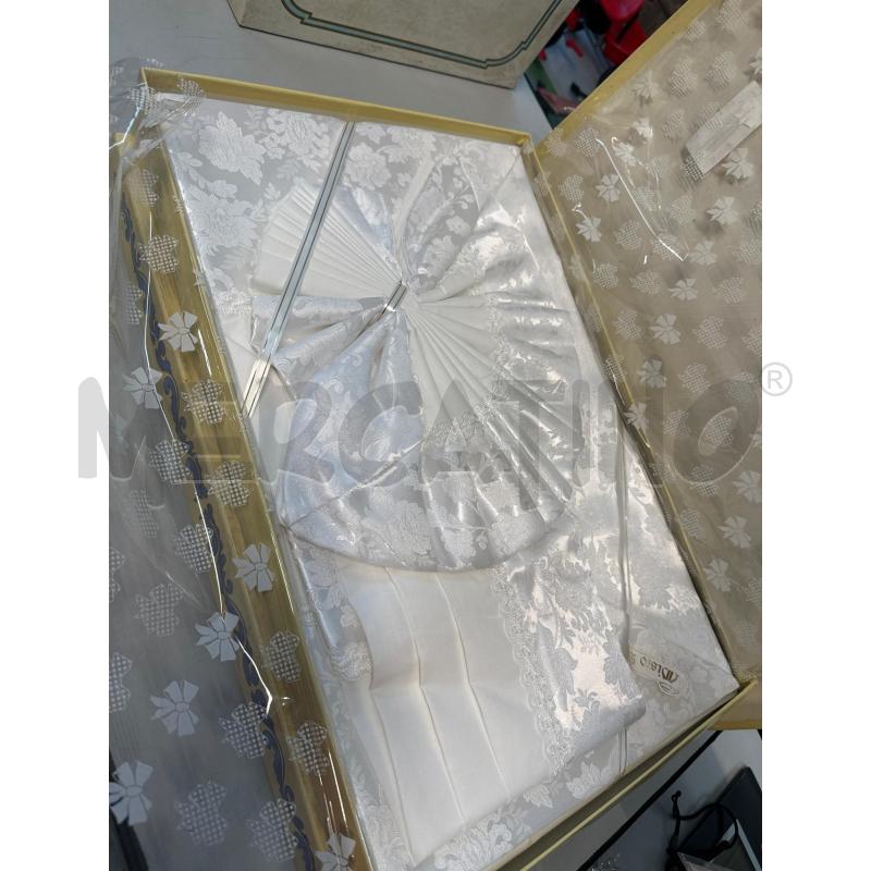 LENZUOLO MATRIMONIALE SOPRA SOTTO + FEDERE INSERTO RASO BIANCO | Mercatino dell'Usato Chivasso 1