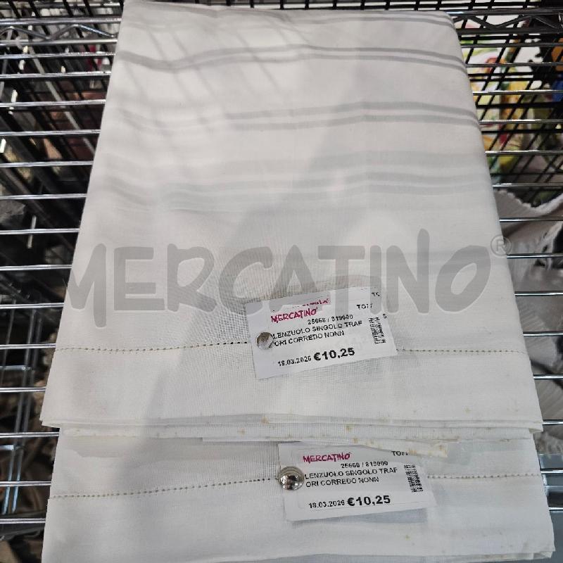 LENZUOLO SINGOLO TRAFORI CORREDO NONNA  | Mercatino dell'Usato Chivasso 1