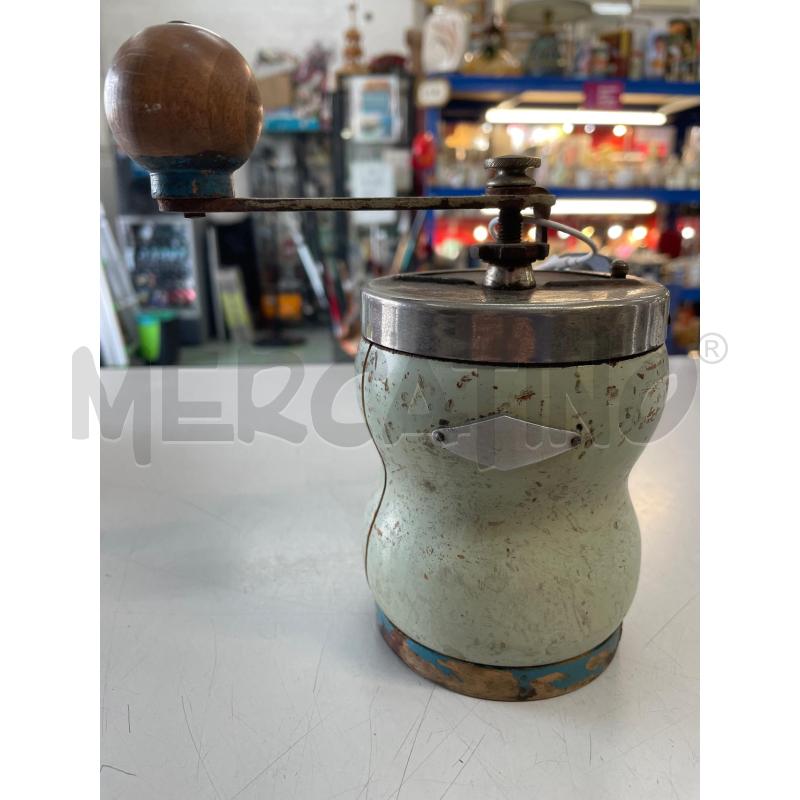 MACINA CAFFE' MANUALE VINTAGE IN LEGNO AZZURRINO | Mercatino dell'Usato Chivasso 1