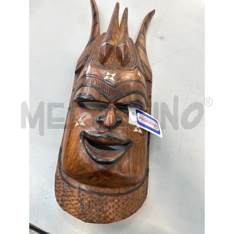 MASCHERA 4 CORNA LEGNO ETNICA  | Mercatino dell'Usato Chivasso 1