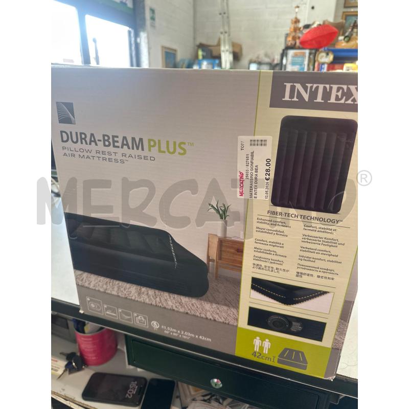 MATERASSINO GONFIABILE INTEX DURA BEAM PLUS 1.52X2.03X42  | Mercatino dell'Usato Chivasso 1