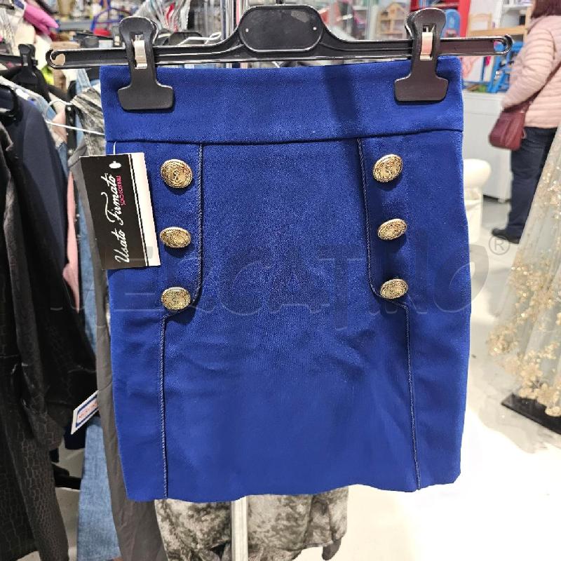 MINIGONNA ELISABETTA FRANCHI BLU BOTTONI ANCORE | Mercatino dell'Usato Chivasso 1