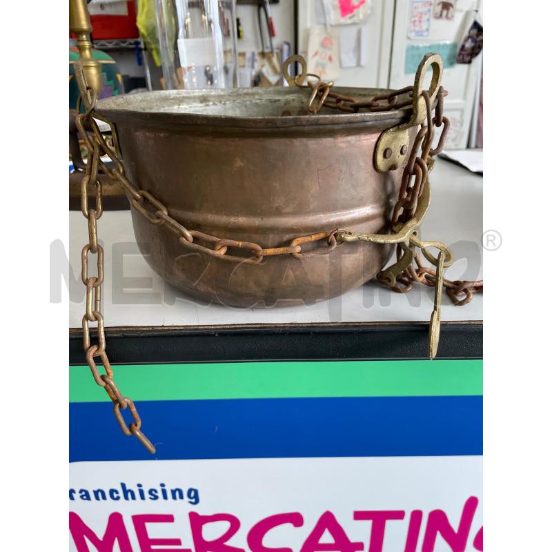 PAIOLO RAME CON CATENNELLE  | Mercatino dell'Usato Chivasso 1