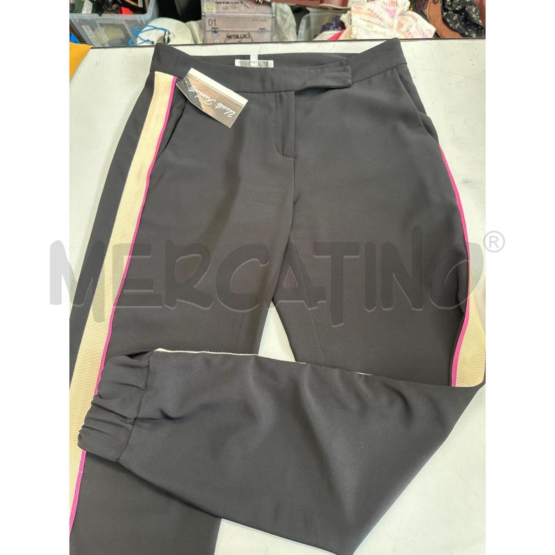PANTALONE DONNA NERO PATRIZIA PEPE STRISCIA BEIGE FUXIA  | Mercatino dell'Usato Chivasso 1