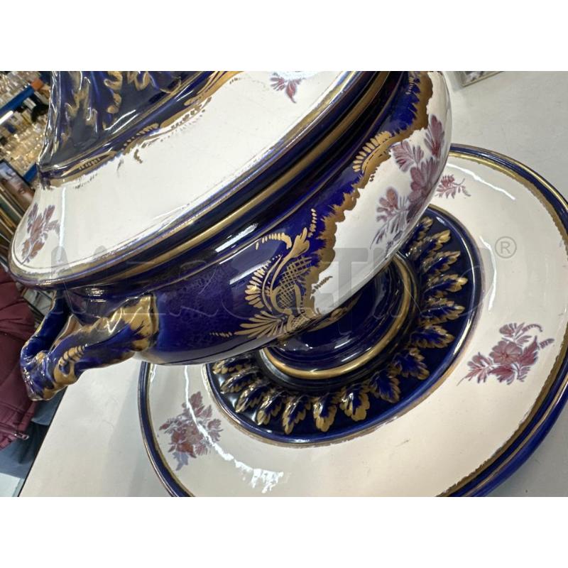 PORTA CARAMELLE IN STILE SEVRES BLU DORATO CON FIRMA | Mercatino dell'Usato Chivasso 2