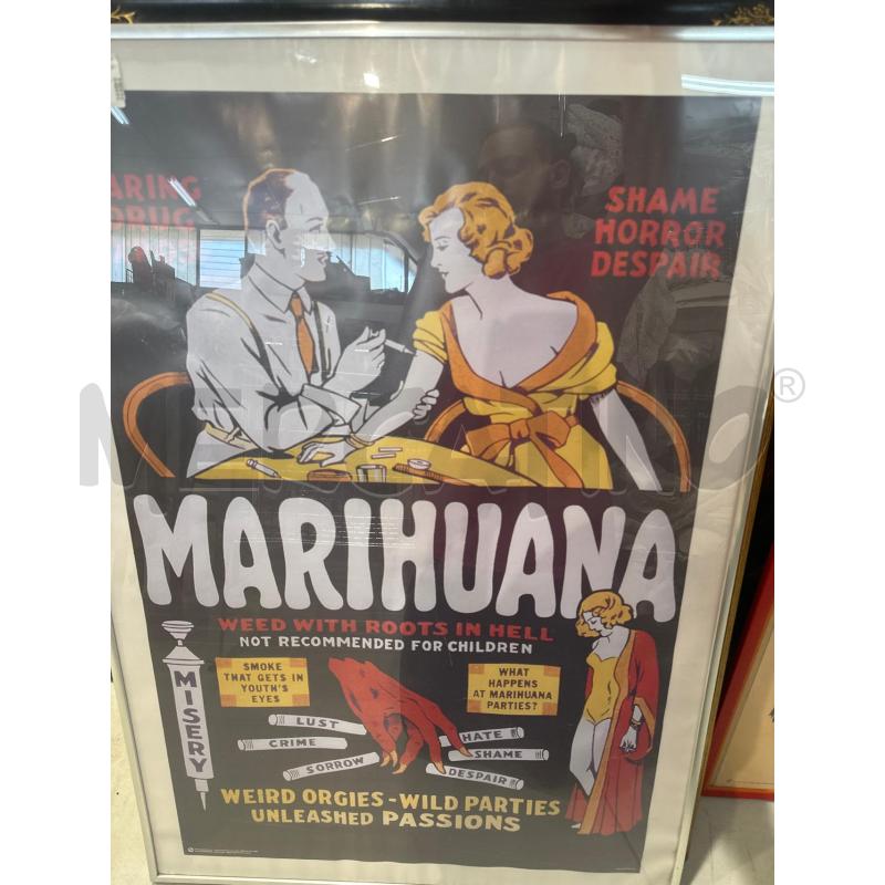 POSTER MARIHUANA CORNICE RETTANGOLARE ARGENTATA | Mercatino dell'Usato Chivasso 1