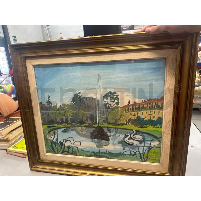 QUADRO 65X55 LAGHETTO CIGNI FONTANA | Mercatino dell'Usato Chivasso 1