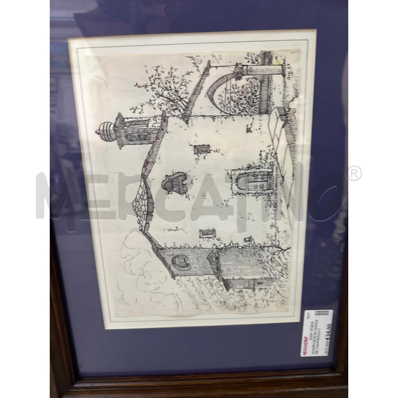 QUADRO BOSI 89 CASOLARE CON PORTICO CORNICE RETTANG LEGNO | Mercatino dell'Usato Chivasso 1