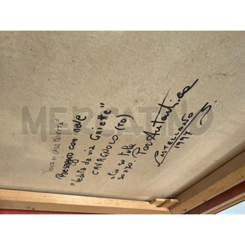 QUADRO CASTELLANO OLIO SU TELA CASCINALE INNEVATO | Mercatino dell'Usato Chivasso 2