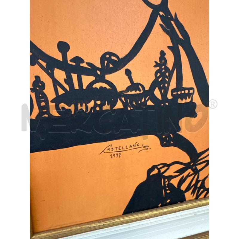 QUADRO CASTELLANO S. OMBRA DONNA SFONDO ARANCIO | Mercatino dell'Usato Chivasso 2