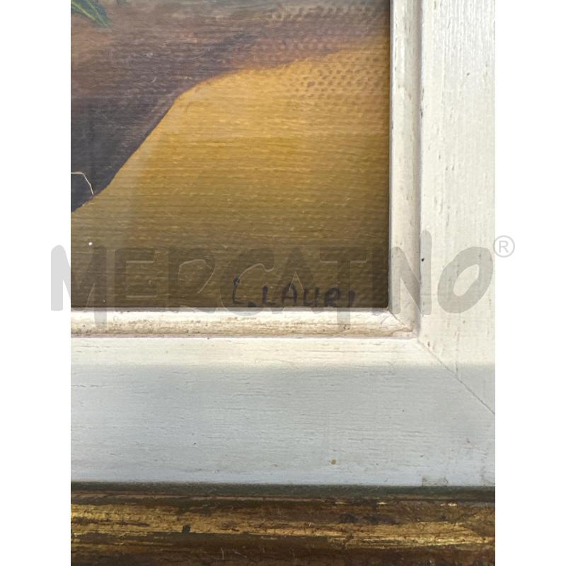 QUADRO CORNICE DORATA SPESSA L LAURI FIORI DIPINTO  | Mercatino dell'Usato Chivasso 2