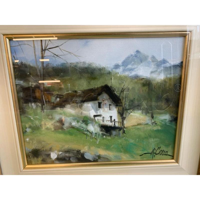 QUADRO DIPINTO CORNICE ORO CIOCCO | Mercatino dell'Usato Chivasso 2