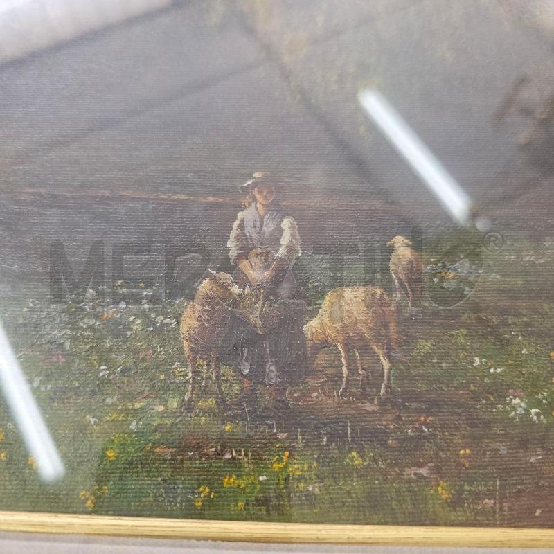QUADRO DIPINTO DONNA CON LE PECORE | Mercatino dell'Usato Chivasso 2