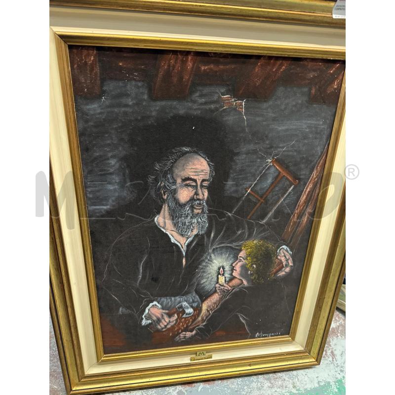 QUADRO MARIO MENEGAZZI DIPINTO SU VELLUTO 70X50 | Mercatino dell'Usato Chivasso 1