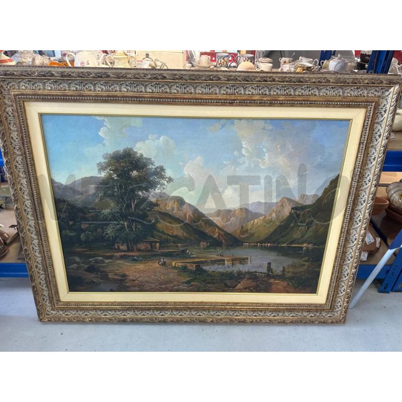QUADRO OLIO SU TELA LAGO CORNICE RETTANG | Mercatino dell'Usato Chivasso 1