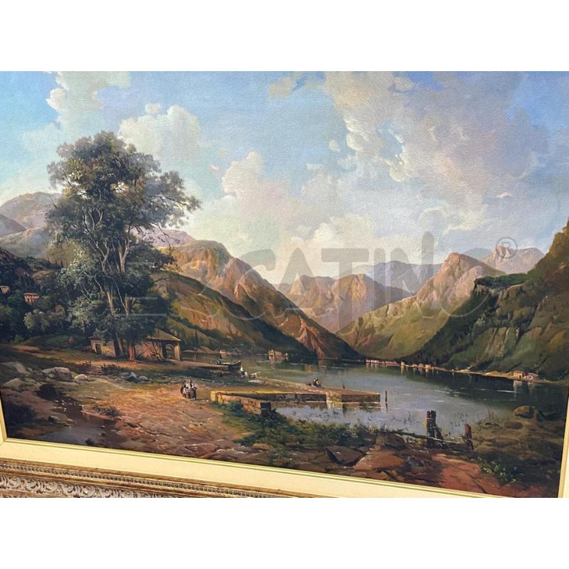 QUADRO OLIO SU TELA LAGO CORNICE RETTANG | Mercatino dell'Usato Chivasso 2