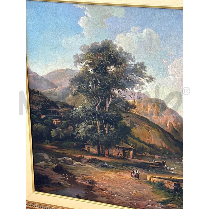 QUADRO OLIO SU TELA LAGO CORNICE RETTANG | Mercatino dell'Usato Chivasso 3