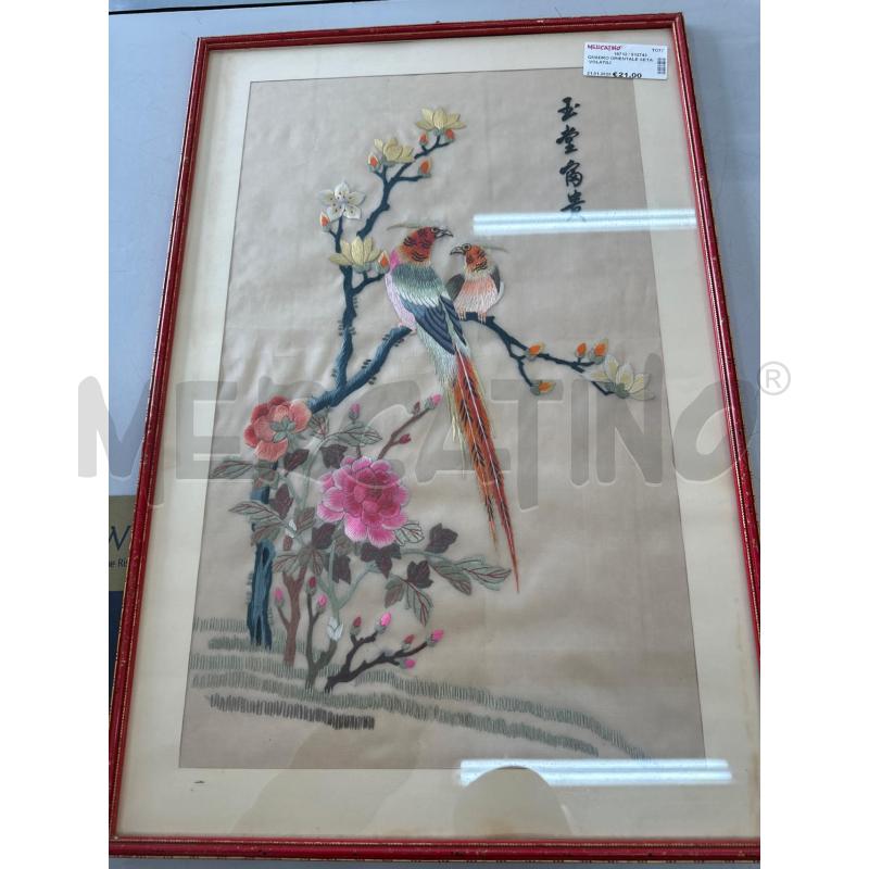 QUADRO ORIENTALE SETA VOLATILI  | Mercatino dell'Usato Chivasso 1