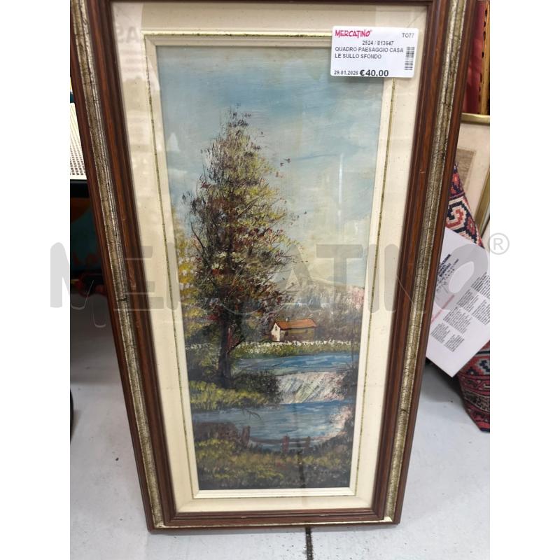 QUADRO PAESAGGIO CASALE SULLO SFONDO ALBERO 20X50  | Mercatino dell'Usato Chivasso 1