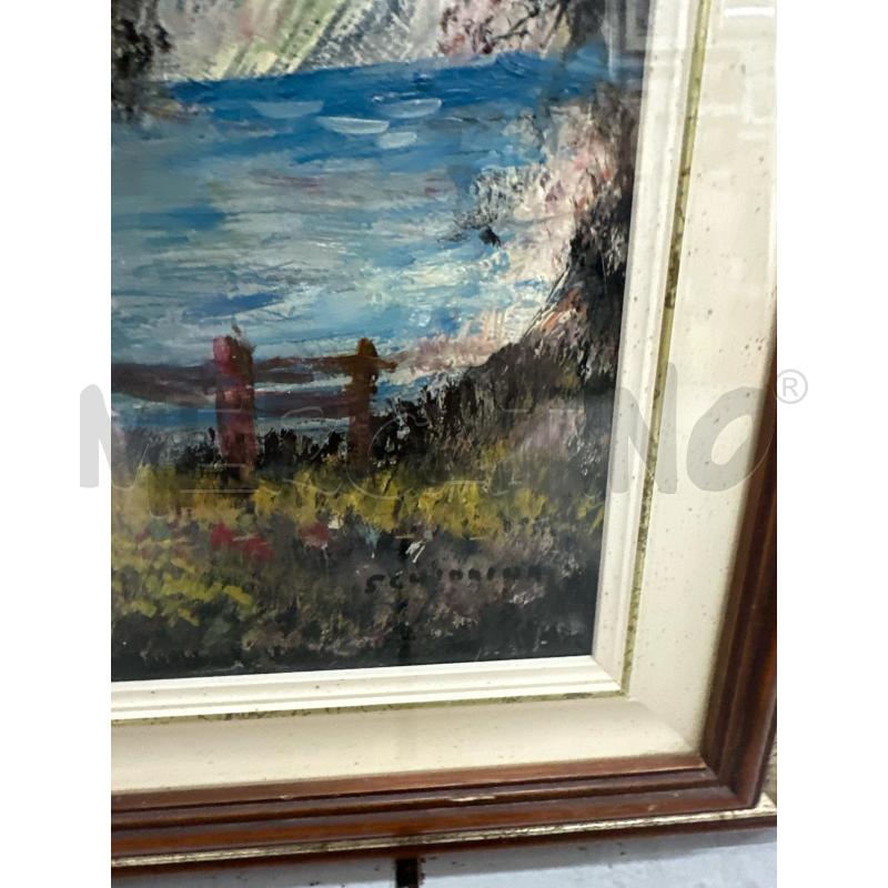 QUADRO PAESAGGIO CASALE SULLO SFONDO ALBERO 20X50  | Mercatino dell'Usato Chivasso 2