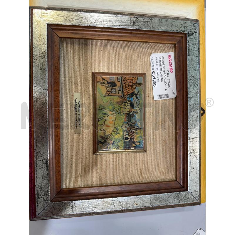 QUADRO RIPRODUZIONE LIGABUE SU LAMINA NAIF  | Mercatino dell'Usato Chivasso 1