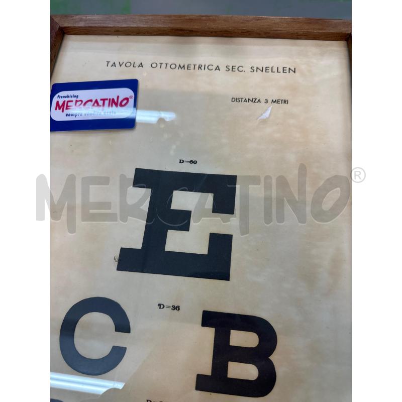 QUADRO TAVOLA OTTOMETRICA SEC SNELLEN  | Mercatino dell'Usato Chivasso 2