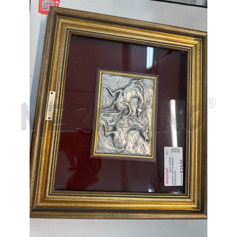 QUADRO TESTA RILIEVO ARGENTATO  | Mercatino dell'Usato Chivasso 1