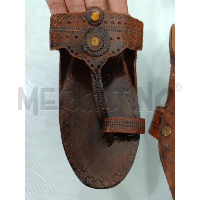SANDALI DONNA MARRONE IN PELLE ARTIGIANALI | Mercatino dell'Usato Chivasso 3