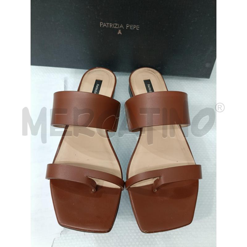SANDALI DONNA MARRONE IN PELLE PATRIZIA PEPE | Mercatino dell'Usato Chivasso 1