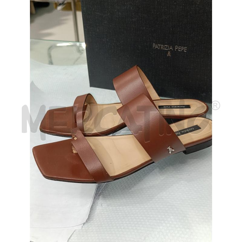 SANDALI DONNA MARRONE IN PELLE PATRIZIA PEPE | Mercatino dell'Usato Chivasso 3