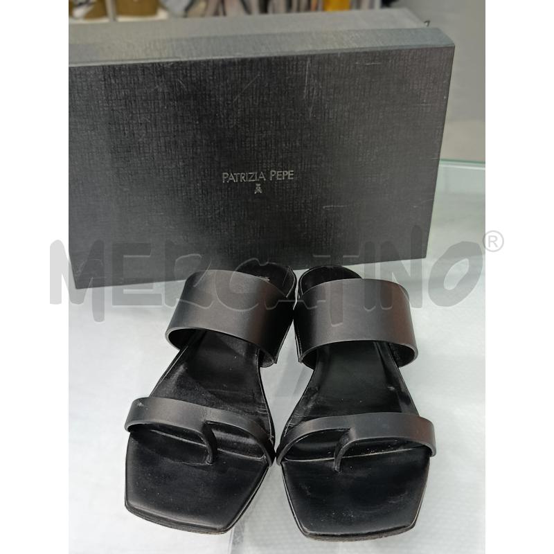 SANDALI DONNA NERO IN PELLE PATRIZIA PEPE | Mercatino dell'Usato Chivasso 1
