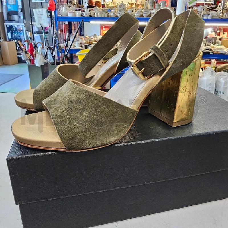 SANDALI DONNA STRATEGIA VERDE ORO TACCO | Mercatino dell'Usato Chivasso 1
