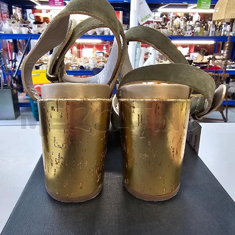 SANDALI DONNA STRATEGIA VERDE ORO TACCO | Mercatino dell'Usato Chivasso 2