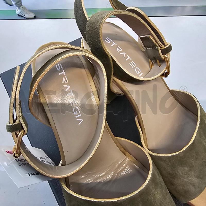 SANDALI DONNA STRATEGIA VERDE ORO TACCO | Mercatino dell'Usato Chivasso 3