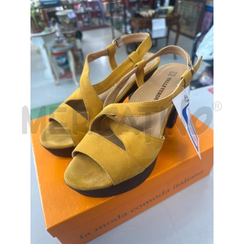 SANDALI DONNA TACCO VALLEVERDE SENAPE | Mercatino dell'Usato Chivasso 1