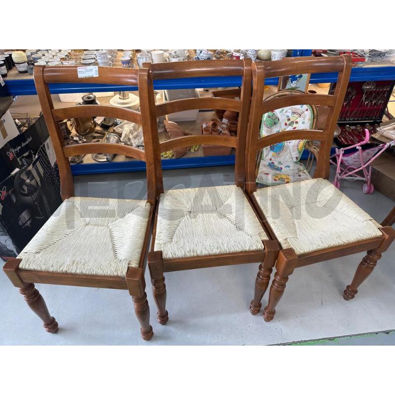 SEDIE PZ. 6 LEGNO SEDUTA PAGLIA  | Mercatino dell'Usato Chivasso 1