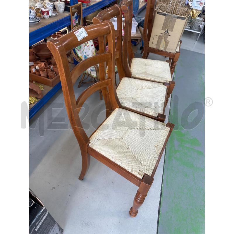 SEDIE PZ. 6 LEGNO SEDUTA PAGLIA  | Mercatino dell'Usato Chivasso 2