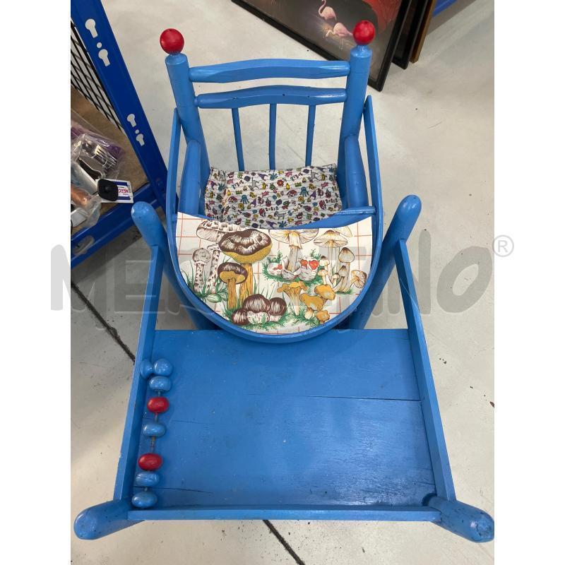 SEGGIOLINO GIRELLO LEGNO AZZURRO ANNI 40  | Mercatino dell'Usato Chivasso 1
