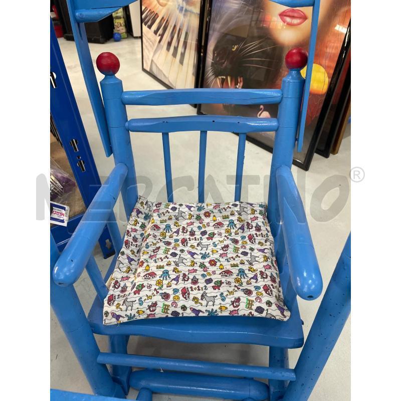 SEGGIOLINO GIRELLO LEGNO AZZURRO ANNI 40  | Mercatino dell'Usato Chivasso 2