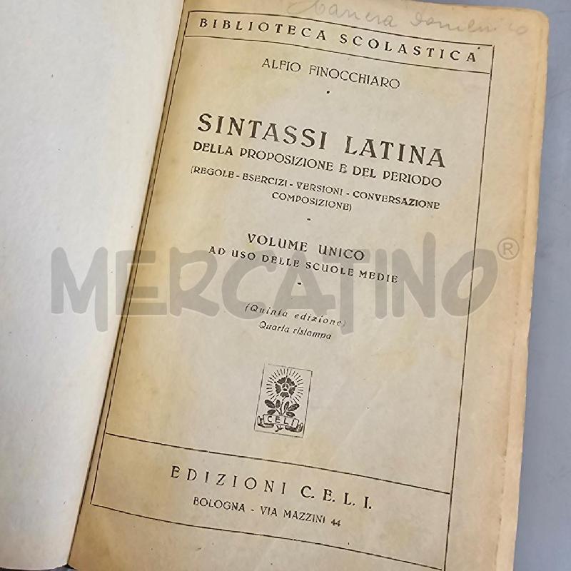 SINTASSI LATINA ALFIO FINOCCHIARO 1946 | Mercatino dell'Usato Chivasso 1