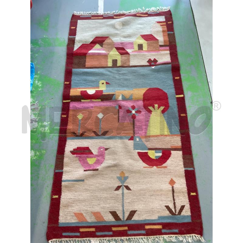 TAPPETO ARTIGIANALE COLORI DISEGNO PAPERA | Mercatino dell'Usato Chivasso 1