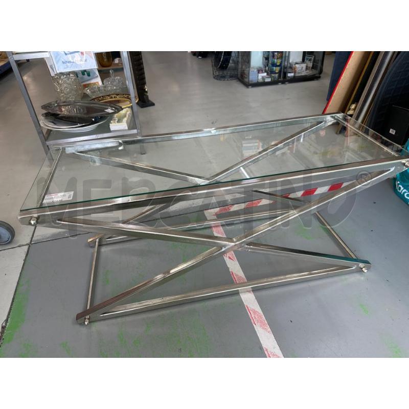 TAVOLINO BASSO VETRO TEMPERATO METALLO  | Mercatino dell'Usato Chivasso 1