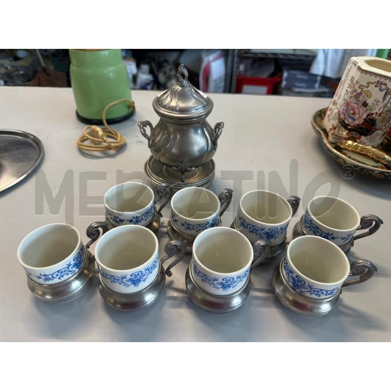 TAZZINE CERAMICA PELTRO AZZ + ZUCCH | Mercatino dell'Usato Chivasso 1