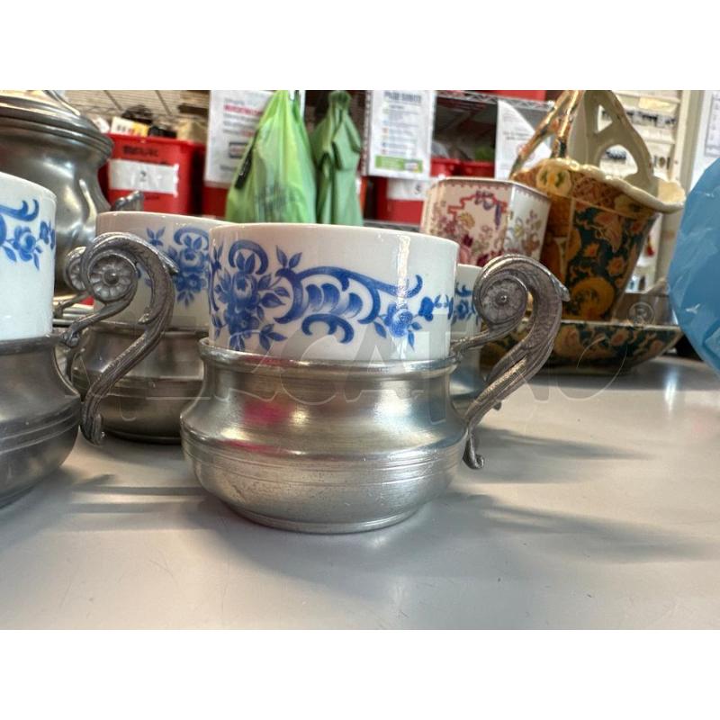 TAZZINE CERAMICA PELTRO AZZ + ZUCCH | Mercatino dell'Usato Chivasso 2