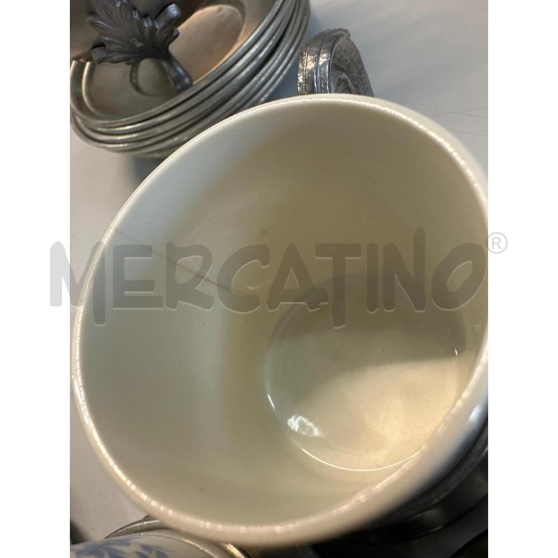 TAZZINE CERAMICA PELTRO AZZ + ZUCCH | Mercatino dell'Usato Chivasso 3
