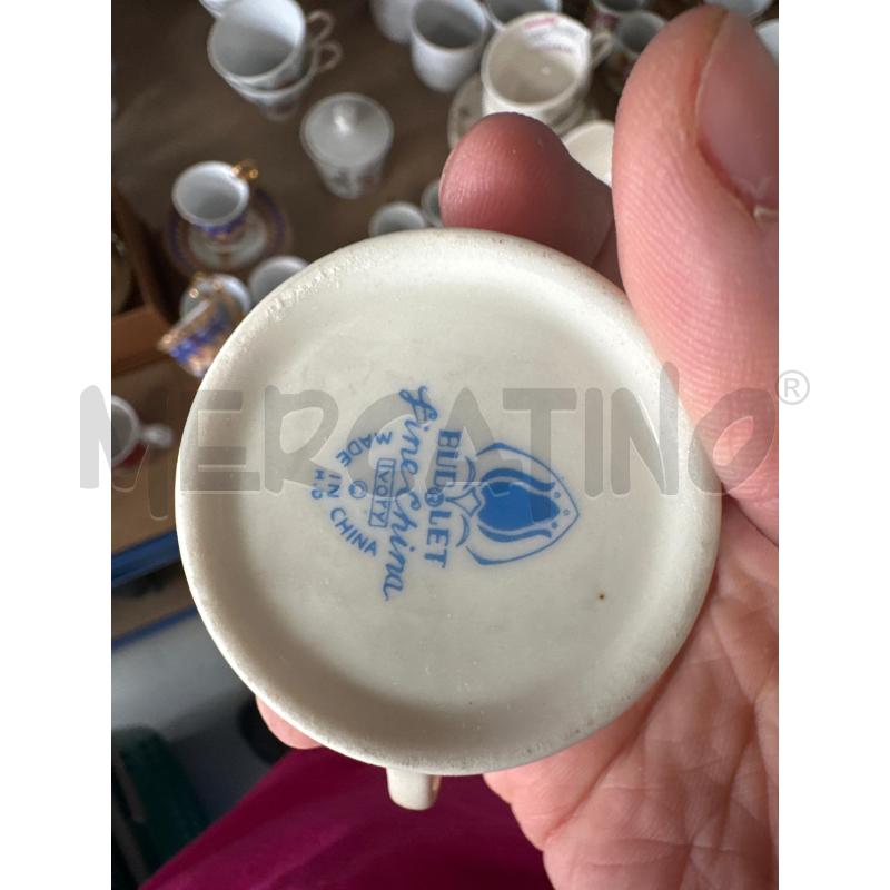 TAZZINE PZ 7 ZUCCHERIERA PIATTINI BORDO ORO FINE CHINA  | Mercatino dell'Usato Chivasso 3