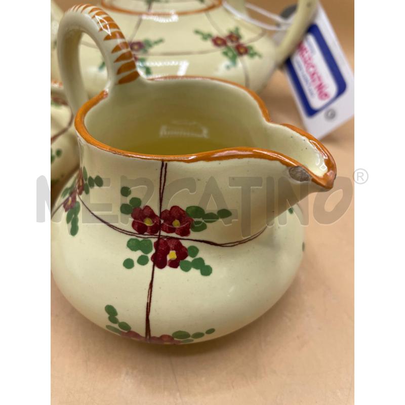 TEIERA LATTIERA ZUCCHERIERA ROBBIA GUALDO CERAMICA FLOREALE SCHEGGIA  LATTIERA  | Mercatino dell'Usato Chivasso 2