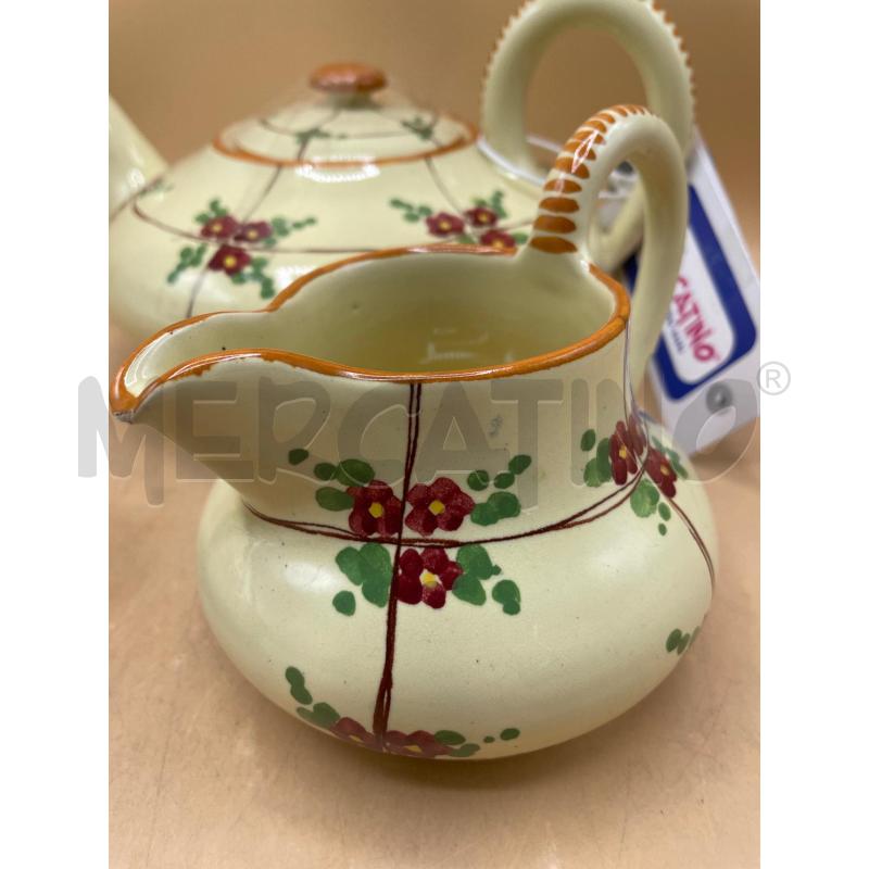 TEIERA LATTIERA ZUCCHERIERA ROBBIA GUALDO CERAMICA FLOREALE SCHEGGIA  LATTIERA  | Mercatino dell'Usato Chivasso 4